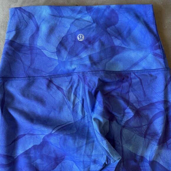 Lululemon Pants Women's 6 Wunder Under Crop Blue Midnight Tulle Gym 22" Inseam - Picture 5 of 8